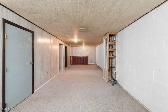 285 Berwin Pl, Munroe Falls, OH 44262 - finished basement with carpet floors, concrete block wall, and wood walls