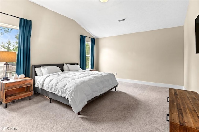 7733 Timber Ave, Hudson, OH 44236 - bedroom featuring lofted ceiling, multiple windows, and light colored carpet