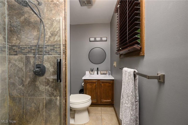 2436 Woodlawn Dr NW, Dover, OH 44622 - bathroom with a stall shower, vanity, and tile patterned flooring