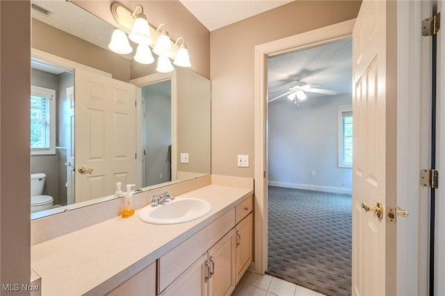 854 Crosstree Ln, Sandusky, OH 44870 - bathroom featuring vanity, healthy amount of natural light, and ceiling fan