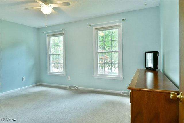 2878 Beaver Trl, Cortland, OH 44410 - carpeted empty room with baseboards and ceiling fan
