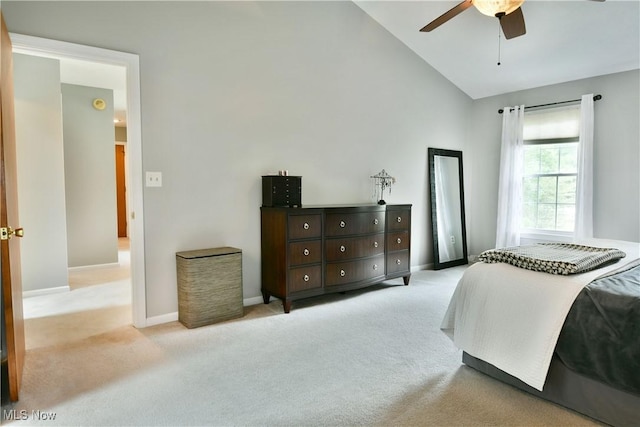 2878 Beaver Trl, Cortland, OH 44410 - bedroom with carpet floors, ceiling fan, and high vaulted ceiling