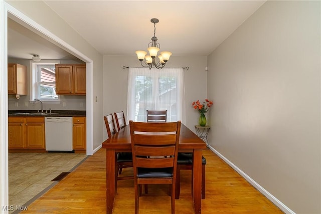 3975 Eastway Rd, South Euclid, OH 44118 - dining space with a chandelier and baseboards