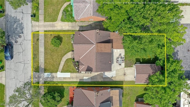 3975 Eastway Rd, South Euclid, OH 44118 - aerial view of property and surrounding area featuring property parcel outlined
