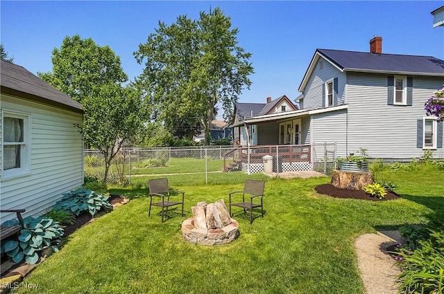 583 E 7th St, Salem, OH 44460 - view of yard featuring a fire pit