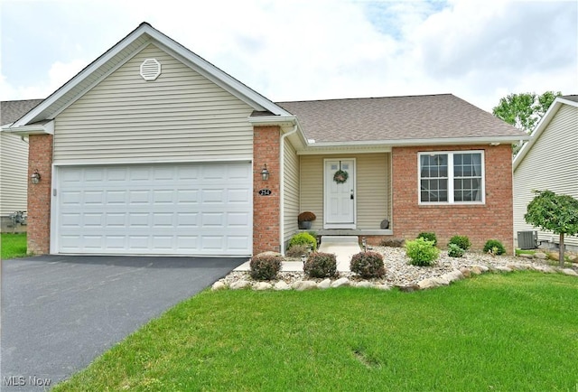 125 Fitch Blvd Unit 254, Youngstown, OH 44515 - ranch-style home featuring brick siding, driveway, a front lawn, and an attached garage