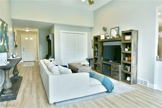 125 Fitch Blvd Unit 254, Youngstown, OH 44515 - living area featuring light wood finished floors and a ceiling fan