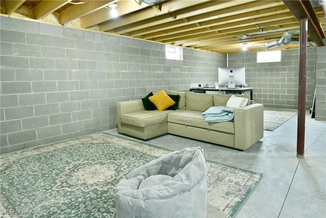 125 Fitch Blvd Unit 254, Youngstown, OH 44515 - living area with concrete floors and healthy amount of natural light