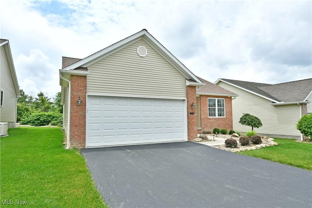 125 Fitch Blvd Unit 254, Youngstown, OH 44515 - single story home with brick siding, asphalt driveway, an attached garage, and a front yard