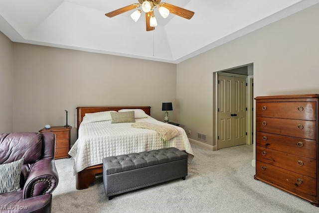 1497 Hunting Hollow Dr, Hudson, OH 44236 - carpeted bedroom featuring lofted ceiling and a ceiling fan