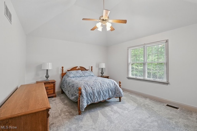 1497 Hunting Hollow Dr, Hudson, OH 44236 - bedroom featuring vaulted ceiling, carpet, and ceiling fan
