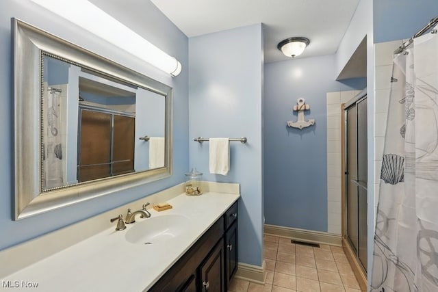 1497 Hunting Hollow Dr, Hudson, OH 44236 - bathroom featuring vanity, a shower with curtain, and tile patterned flooring