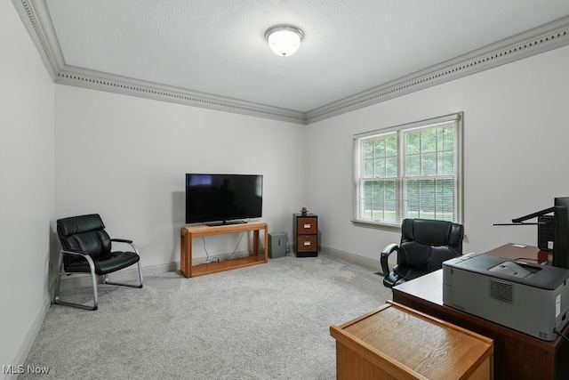 1497 Hunting Hollow Dr, Hudson, OH 44236 - office area featuring carpet flooring and crown molding