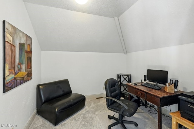 1497 Hunting Hollow Dr, Hudson, OH 44236 - carpeted home office with vaulted ceiling and baseboards