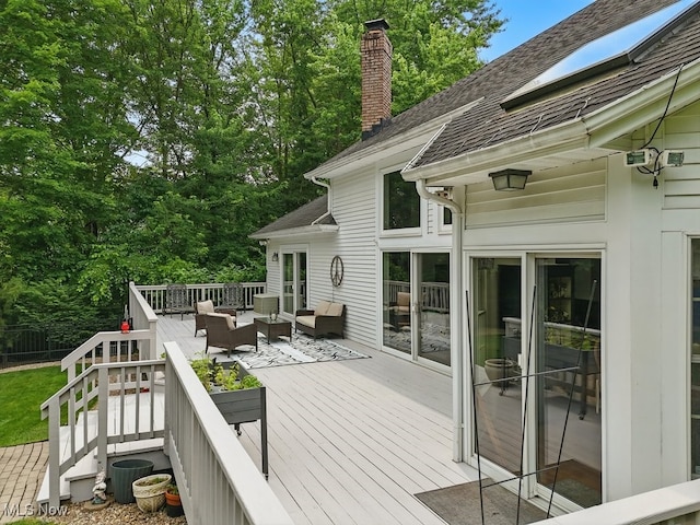 1497 Hunting Hollow Dr, Hudson, OH 44236 - wooden terrace featuring an outdoor living space