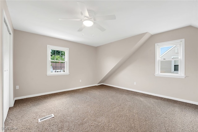 452 E 329th St, Willowick, OH 44095 - additional living space featuring ceiling fan, carpet flooring, and vaulted ceiling