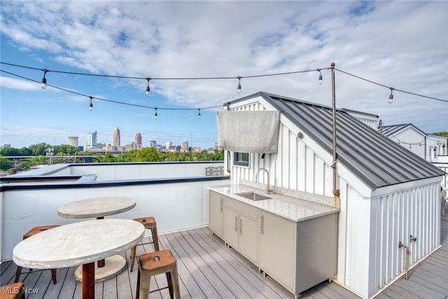 2317 Scranton Rd, Cleveland, OH 44113 - deck featuring a sink and a skyline view