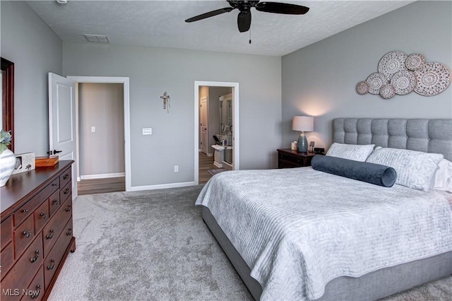 23797 St Andrews Dr, Columbia Station, OH 44028 - carpeted bedroom with ceiling fan and a textured ceiling
