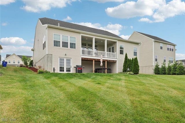 8488 Raya Ln, Streetsboro, OH 44241 - rear view of house with a lawn and ceiling fan