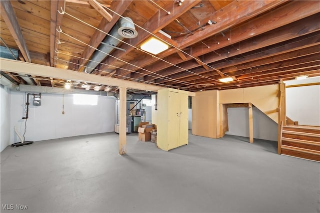 10808 Park Heights Ave, Garfield Heights, OH 44125 - basement featuring stairway and gas meter