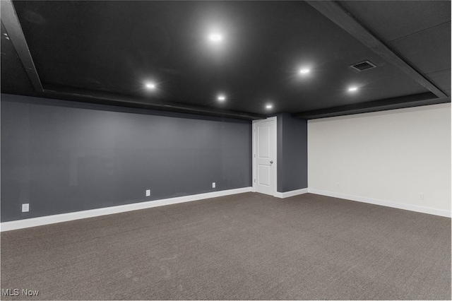 381 Lauretta Ln, Hubbard, OH 44425 - home theater featuring recessed lighting and dark colored carpet