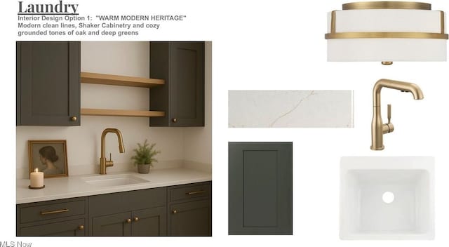 15813 Hemlock Rd, Chagrin Falls, OH 44022 - kitchen featuring open shelves and light countertops
