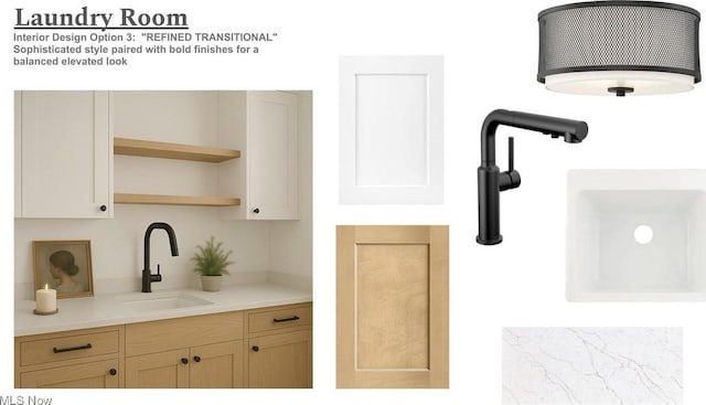 15813 Hemlock Rd, Chagrin Falls, OH 44022 - kitchen featuring open shelves and light countertops