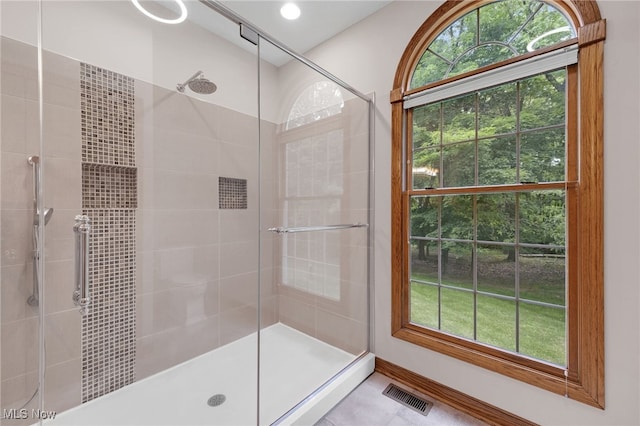 4035 Evergreen Ln, Richfield, OH 44286 - bathroom featuring a stall shower and tile patterned floors