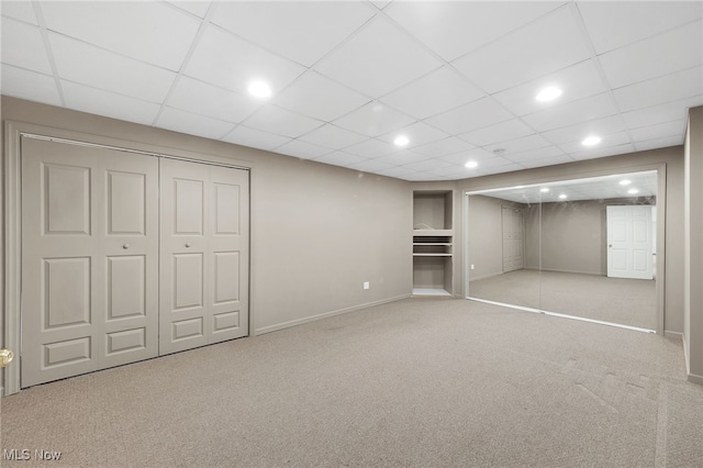 4035 Evergreen Ln, Richfield, OH 44286 - unfurnished bedroom featuring carpet floors, a closet, recessed lighting, and a drop ceiling