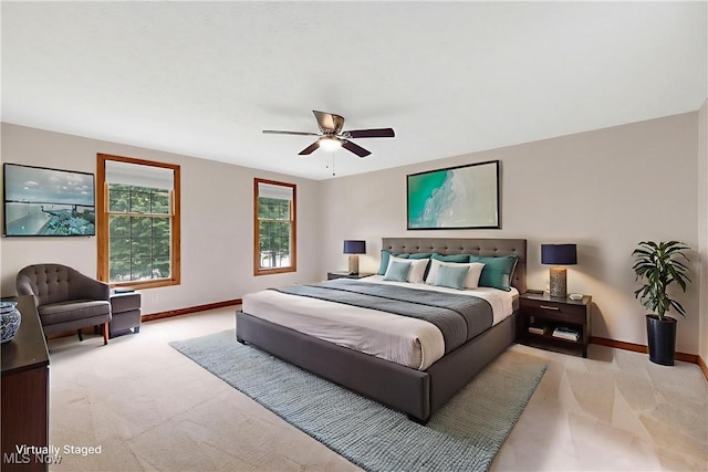 4035 Evergreen Ln, Richfield, OH 44286 - bedroom with ceiling fan and light colored carpet