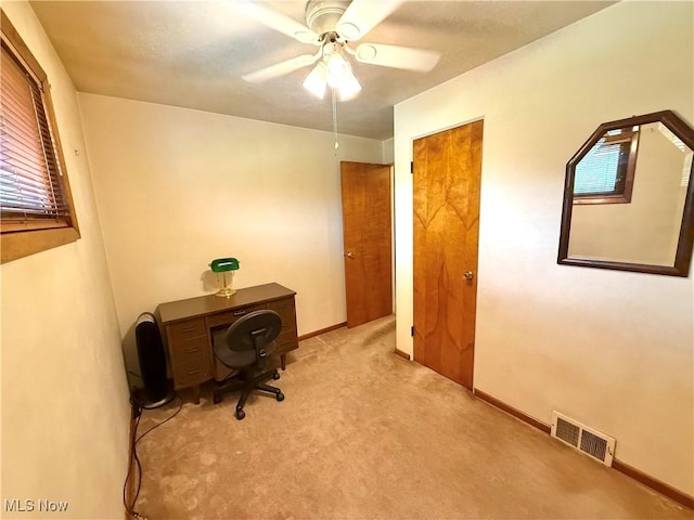 521 Blanar Ave, Weirton, WV 26062 - office area featuring carpet floors and ceiling fan