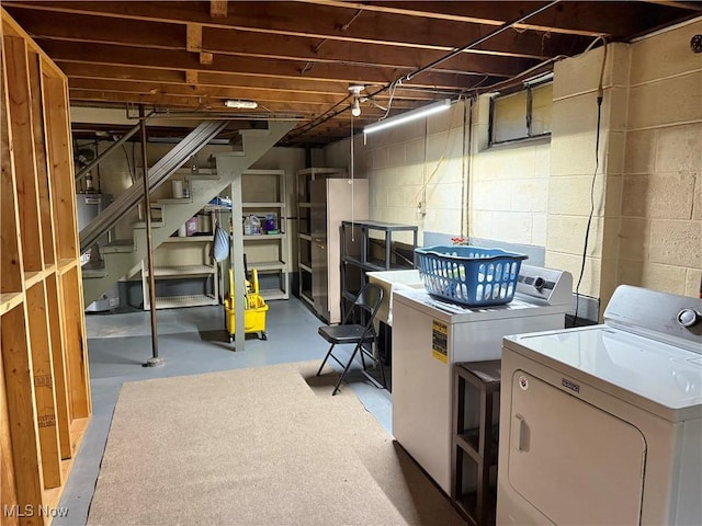 521 Blanar Ave, Weirton, WV 26062 - unfinished basement with washer and dryer and stairs