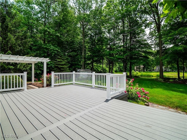 32969 Durrell Ave, Avon Lake, OH 44012 - wooden deck featuring a yard and view of scattered trees