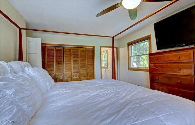 27008 Sweetbriar Dr, North Olmsted, OH 44070 - bedroom with a closet and a ceiling fan