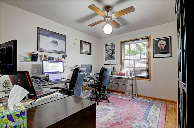 27008 Sweetbriar Dr, North Olmsted, OH 44070 - home office featuring ceiling fan and wood finished floors