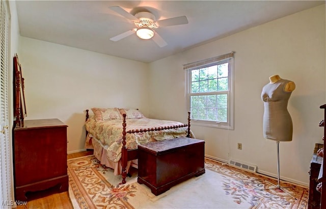 27008 Sweetbriar Dr, North Olmsted, OH 44070 - bedroom with a ceiling fan and light wood finished floors