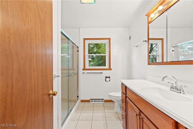 59937 Broadview Rd, Shadyside, OH 43947 - full bath featuring vanity, a shower with shower door, and tile patterned floors