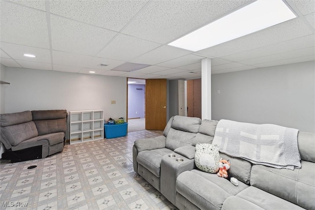 1012 Woodland Chase, Grafton, OH 44044 - living area with a paneled ceiling and light floors