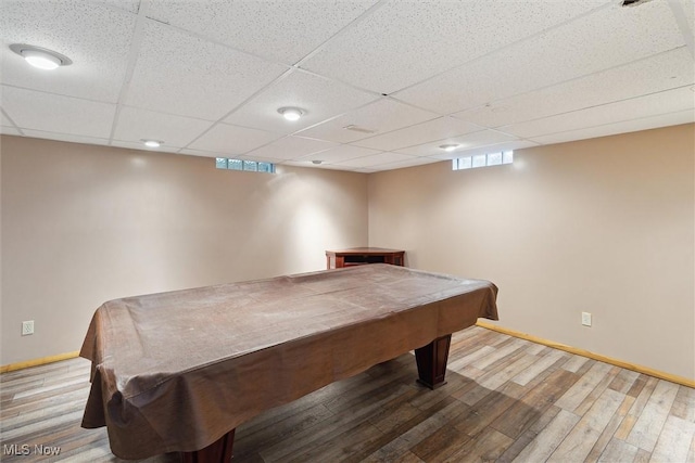 1012 Woodland Chase, Grafton, OH 44044 - playroom featuring wood finished floors, pool table, and a drop ceiling