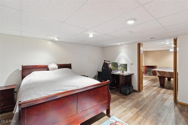 1012 Woodland Chase, Grafton, OH 44044 - bedroom with a drop ceiling, billiards, and wood finished floors