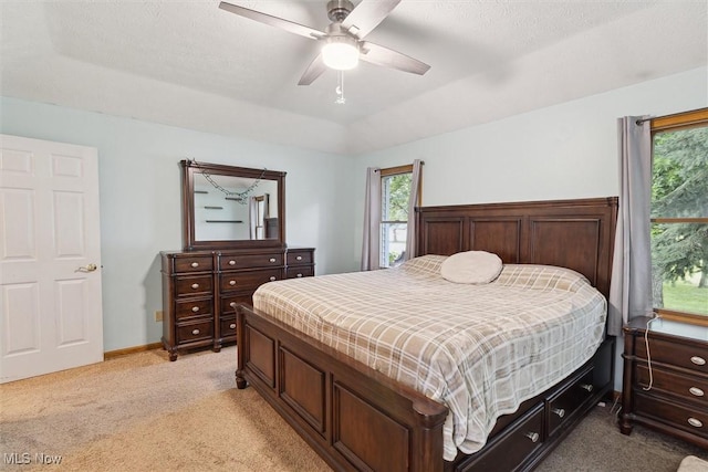 1012 Woodland Chase, Grafton, OH 44044 - bedroom featuring light carpet, multiple windows, and ceiling fan