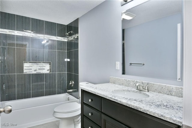 22 Camrose Dr, Niles, OH 44446 - full bathroom featuring vanity,  shower combination, and a textured ceiling