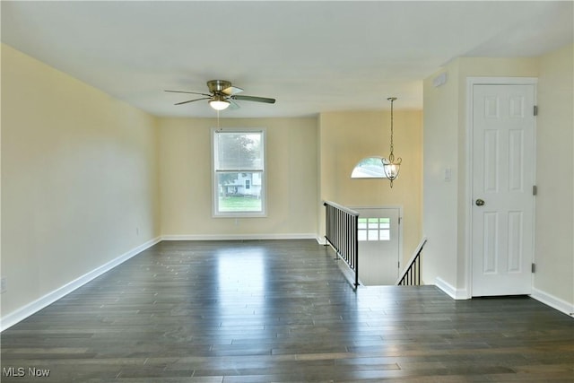 22 Camrose Dr, Niles, OH 44446 - spare room with dark wood-type flooring and ceiling fan