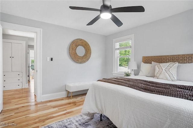 3382 Ormond Rd, Cleveland Heights, OH 44118 - bedroom with light wood-type flooring and ceiling fan
