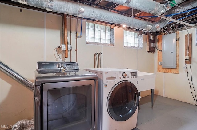 3382 Ormond Rd, Cleveland Heights, OH 44118 - laundry area featuring electric panel and washer and clothes dryer