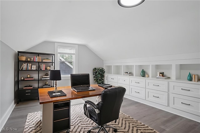 3382 Ormond Rd, Cleveland Heights, OH 44118 - office area with dark wood-style flooring and lofted ceiling