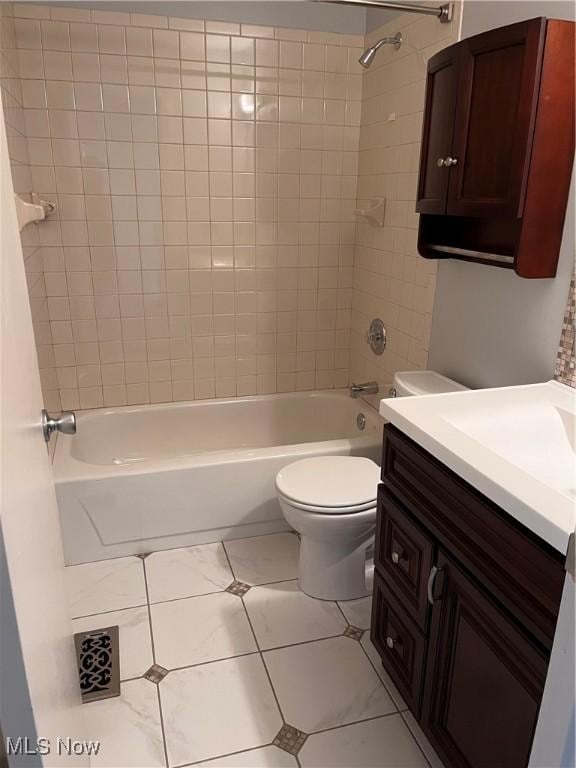 1235 Canyon View Rd, Sagamore Hills, OH 44067 - bathroom featuring vanity, tub / shower combination, and tile patterned floors