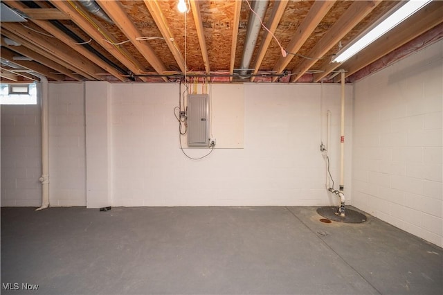 125 Fitch Blvd Unit 263, Austintown, OH 44515 - basement with electric panel and concrete block wall