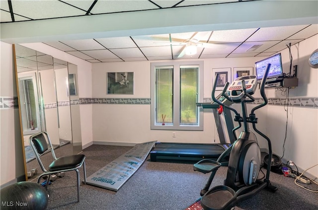 265 Schneiders Crossing Rd NW, Dover, OH 44622 - exercise area with a paneled ceiling