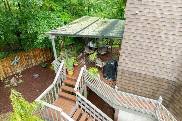265 Schneiders Crossing Rd NW, Dover, OH 44622 - wooden terrace with grilling area